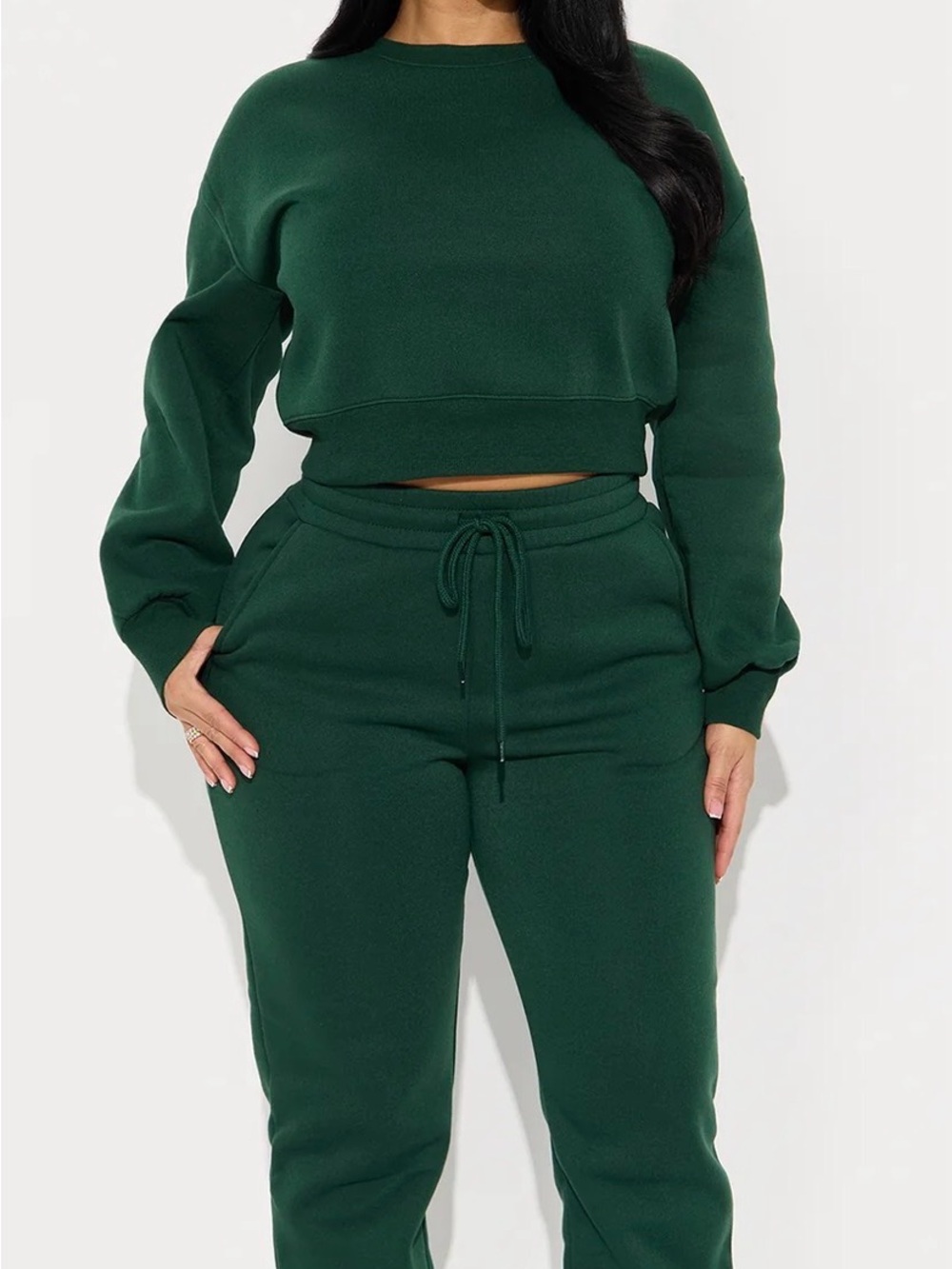 Fashion Nova Women's Dark Green High-Rise Drawstring Joggers NWT